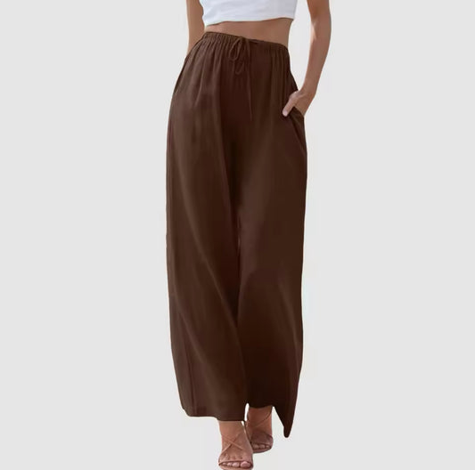 Wide leg linen pants